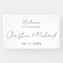 Elegante Kalligraphie Script Wedding Willkommen Banner