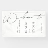Elegante Kalligraphie Script Wedding Willkommen Banner (Horizontal)