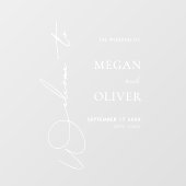 Elegante Kalligraphie Script Wedding Willkommen Fensteraufkleber (Blatt)