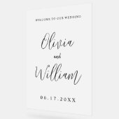 Elegante Kalligraphie Script Wedding Willkommen Ma Acrylschild (Winkel)