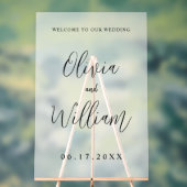 Elegante Kalligraphie Script Wedding Willkommen Ma Acrylschild (Neutral)