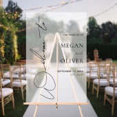 Elegante Kalligraphie Script Wedding Willkommen Ma Acrylschild