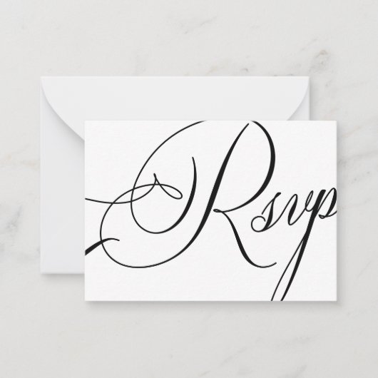 Elegante Kalligraphie Skript Budget Hochzeit RSVP Mitteilungskarte (Vorderseite)