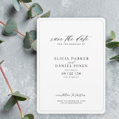Elegante Kalligraphie-Skript einfache Hochzeit Save The Date