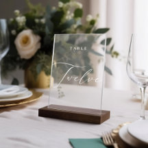 Elegante Kalligraphie Tischnummer 12