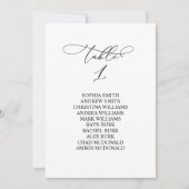 Elegante Kalligraphie Tischnummer 1 Sitzdiagramm (Vorderseite)