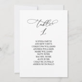 Elegante Kalligraphie Tischnummer 1 Sitzdiagramm (Rückseite)