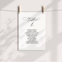 Elegante Kalligraphie Tischnummer 1 Sitzdiagramm