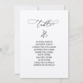Elegante Kalligraphie Tischnummer 2 Sitzplan (Vorderseite)