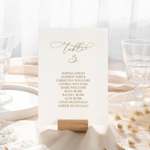 Elegante Kalligraphie Tischnummer 3 Sitzplan
