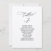 Elegante Kalligraphie Tischnummer 7 Sitzplakette (Vorderseite)