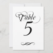 Elegante Kalligraphie-Tischnummer Einladung (Rückseite)