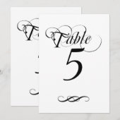 Elegante Kalligraphie-Tischnummer Einladung (Vorne/Hinten)