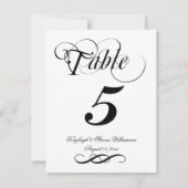 Elegante Kalligraphie-Tischnummer Einladung (Rückseite)
