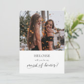 Elegante Kalligraphie-Trauzeugin Einladung (Stehend Vorderseite)