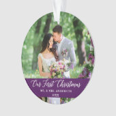 Elegante Kalligraphie Unser erstes Weihnachtsfest  Ornament (Vorderseite)