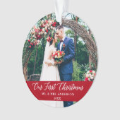 Elegante Kalligraphie Unser erstes Weihnachtsgebäc Ornament (Vorderseite)