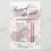 Elegante Kalligraphie verblasste Blumen, sagte er (Vorderseite)