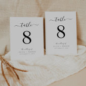 Elegante Kalligraphie von der weißen Farbhochzeit Tischnummer