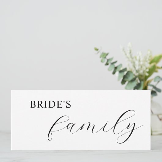 Elegante Kalligraphie vorbehaltene Platzkarten (Stehend Vorderseite)