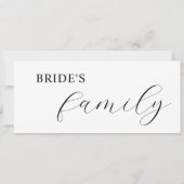 Elegante Kalligraphie vorbehaltene Platzkarten (Rückseite)