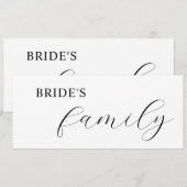 Elegante Kalligraphie vorbehaltene Platzkarten (Vorne/Hinten)
