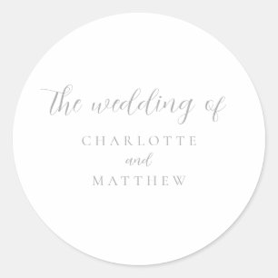 Elegante Kalligraphie Wedding Classic Round Sticke Runder Aufkleber
