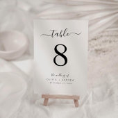 Elegante Kalligraphie, Weiß und Schwarz-Farbe-Hoch Tischnummer