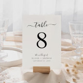 Elegante Kalligraphie, Weiß und Schwarz-Farbe-Hoch Tischnummer