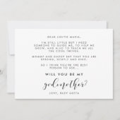 Elegante Kalligraphie Werden Sie meine Godmutterka Einladung (Vorderseite)