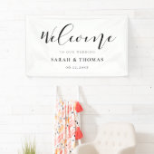 Elegante Kalligraphie Willkommen bei unserer Hochz Banner (Insitu)