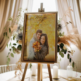 Elegante Kalligraphie Willkommen Poster