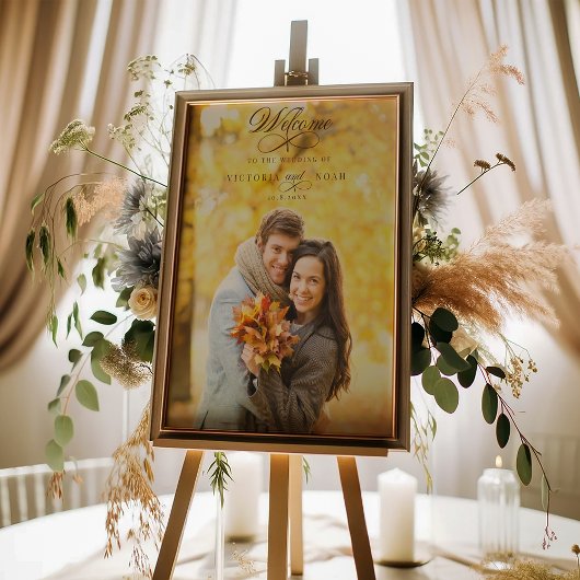 Elegante Kalligraphie Willkommen Poster