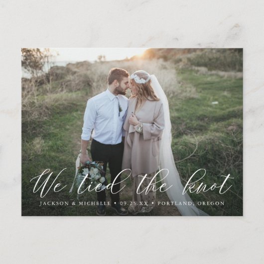 Elegante Kalligraphie Wir tippten den Knoten Postkarte (Vorderseite)