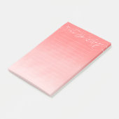 Elegante Kalligraphie zu tun Korallenrosa Ombre Post-it Klebezettel (angewinkelt)