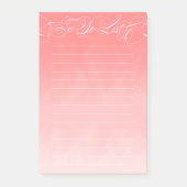 Elegante Kalligraphie zu tun Korallenrosa Ombre Post-it Klebezettel (Vorderseite)
