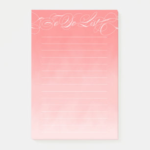 Elegante Kalligraphie zu tun Korallenrosa Ombre Post-it Klebezettel