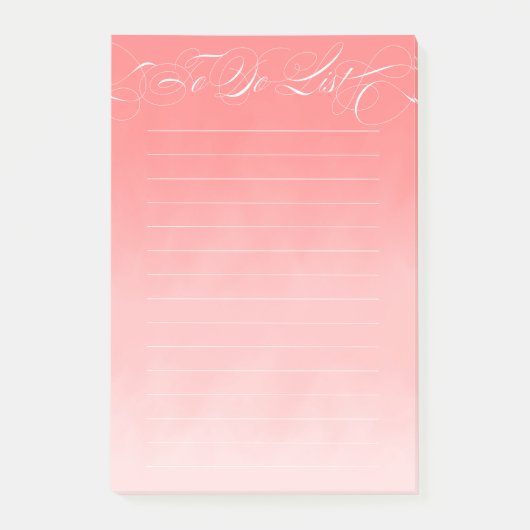 Elegante Kalligraphie zu tun Korallenrosa Ombre Post-it Klebezettel (Vorderseite)