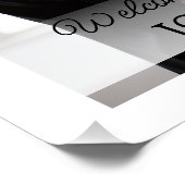 Elegante Kalligraphie Zwei-Foto-Hochzeitssymbol Wi Poster (Ecke)