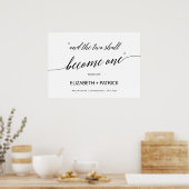 Elegante Kalligraphie Zwei werden zu einem Willkom Poster (Küche)