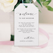 Elegante kalligraphische Begrüßungstasche Geschenkanhänger