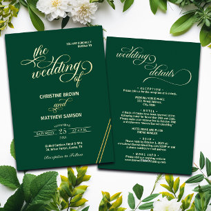 Elegante kalligraphische Details auf der Rückseite Folieneinladung