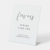 Elegante kalligraphische Gastgeschenke Hochzeiten Sockelschild (Vorderseite)