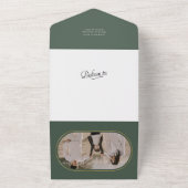 Elegante kalligraphische grüne Weihnachtskarte All In One Einladung (Außenbereich)