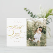 elegante kalligraphische Hochzeit Dankeschön Karte (Stehend Vorderseite)