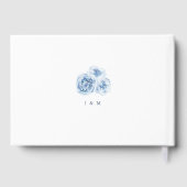 Elegante kalligraphische Hochzeit mit Blütenblumen Gästebuch (Rückseite)