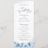 Elegante kalligraphische Hochzeit mit Blütenblumen Programm (Vorderseite)