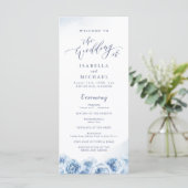 Elegante kalligraphische Hochzeit mit Blütenblumen Programm (Stehend Vorderseite)