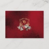 Elegante kalligraphische Hochzeit Rot und Gold Begleitkarte (Rückseite)