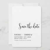 Elegante kalligraphische Hochzeit Speichern Sie da Save The Date (Vorderseite)